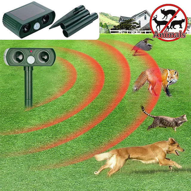Rynx | 2-piece: Outdoor solar-powered ultrasonic pest repeller