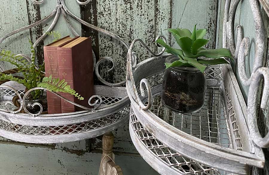 Rynx | Ornate metal scroll wall planters, set of 2