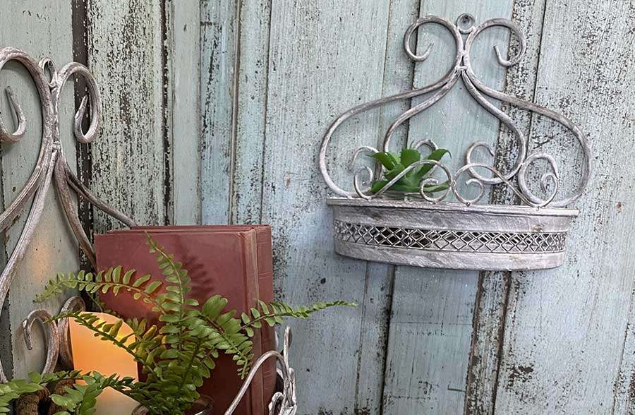 Rynx | Ornate metal scroll wall planters, set of 2