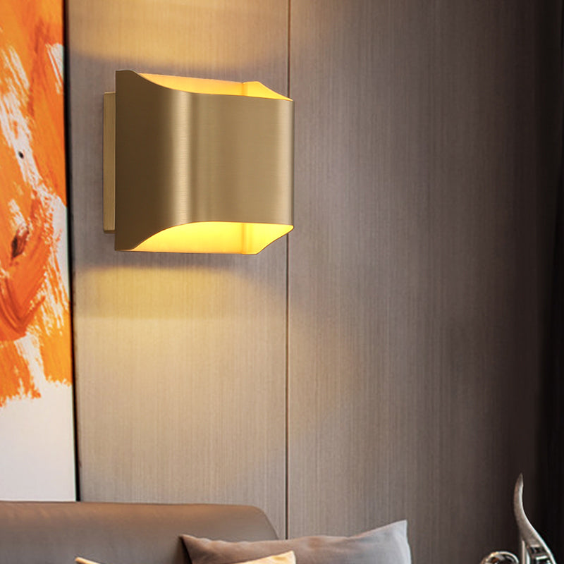 Rynx | Modernism Cut Geometry Wall Lamp Metal LED Wall Lighting in Gold for Nightstands