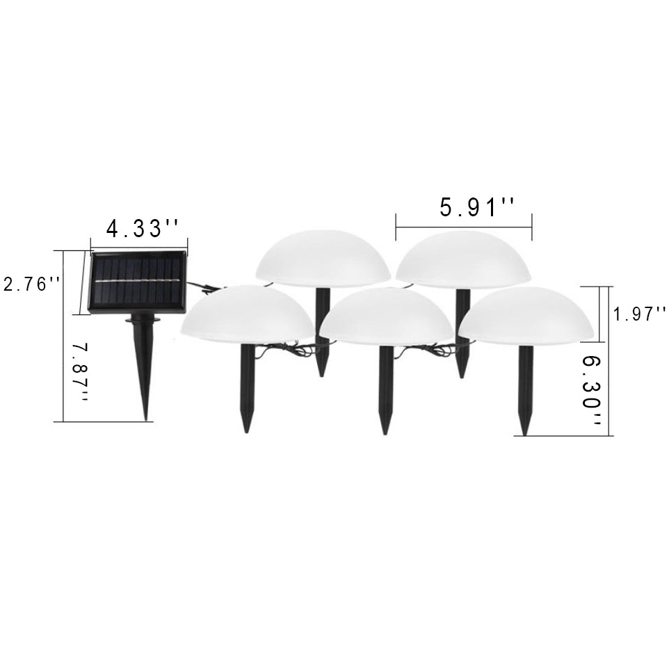 Rynx | Solar 5 Half Ball LED Outdoor Garden Decorative Lawn Stake Light