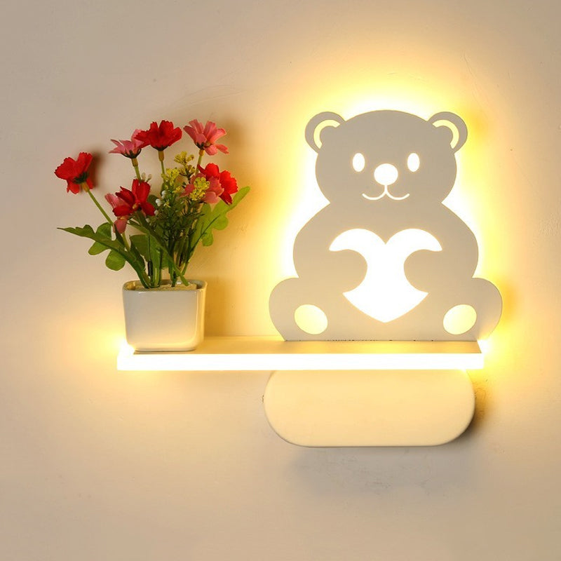 Rynx | Acrylic Wall Spotlight with Shelf Living Room Restaurant Modern Stylish Wall Lamp in White