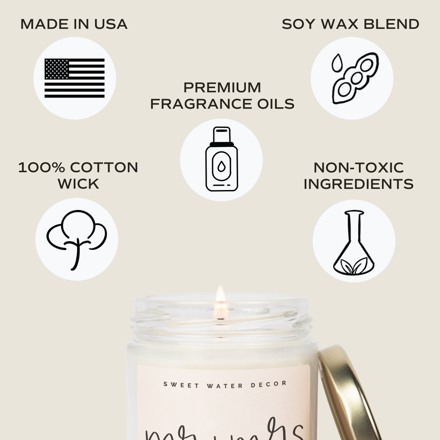 Rynx | Mr. & Mrs. Quote Candle - Clear Container - 9 oz