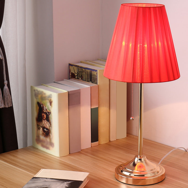 Rynx | AstralGlow - Elegant Fabric Empire Shade Table Lamp with Pull Chain