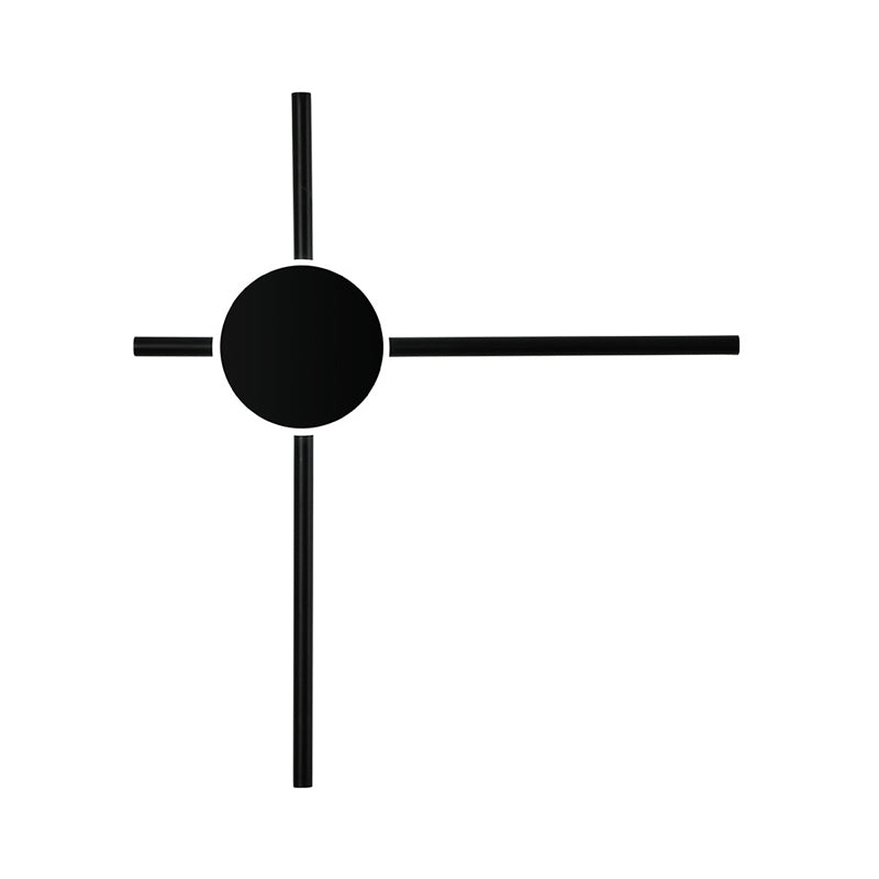 Rynx | Black Hour Hand Wall Sconce Light Minimalist Metal LED Wall Mount Lighting for Living Room