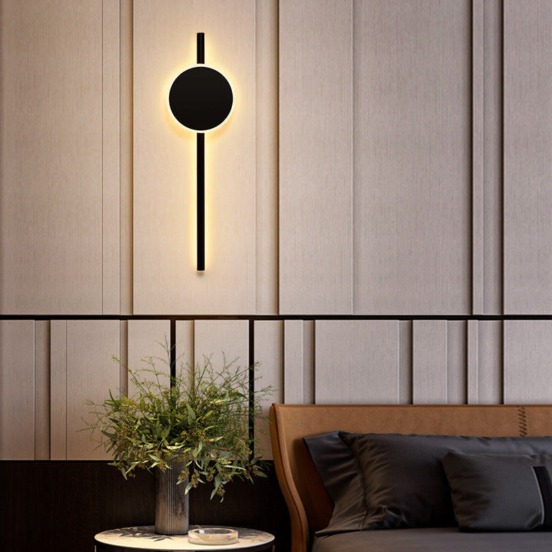 Rynx | Black Hour Hand Wall Sconce Light Minimalist Metal LED Wall Mount Lighting for Living Room