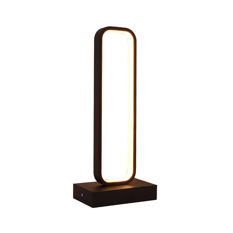 Rynx | SimpleLED - Black Metal Nightstand Lamp with Rounded Rectangular Shape