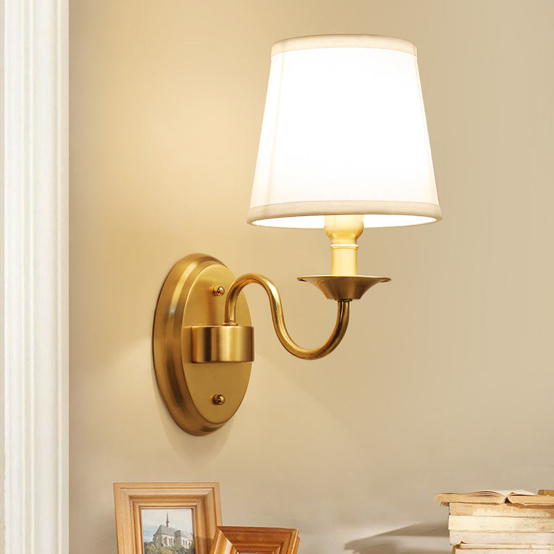 Rynx | 1 Wall Lamp Simplicity Geometrically Shaped Fabric Wall Lamp in Gold