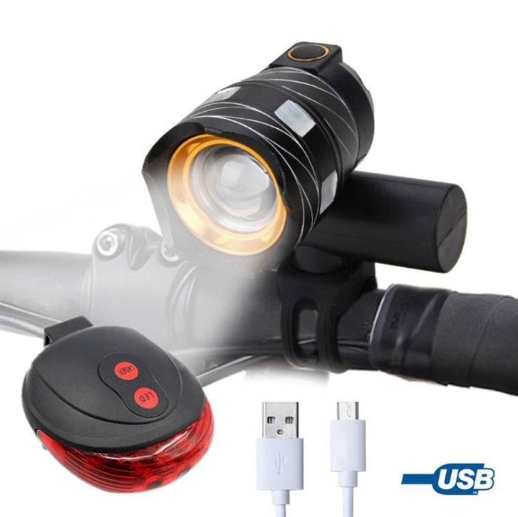 Rynx | New bicycle USB light Highlight warning light Mountain bike headlights Charger headlight accessories