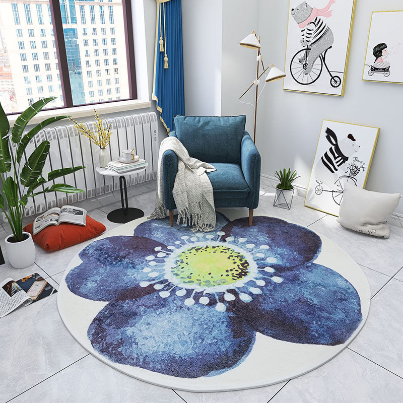 Rynx | Multicolored Bedroom Rug Children Flower Rug Cotton Machine Wash Animal Friendly Area Rug