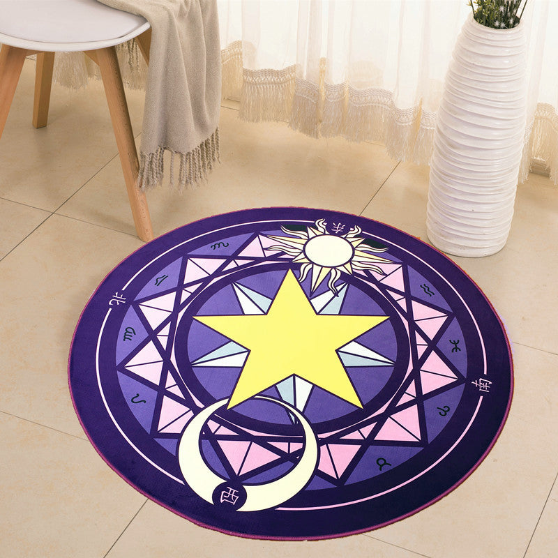 Rynx | Educational Cartoon Rug Multi Colored Pattern Carpet Machine Washable Pet Friendly Non-Slip Back Rug for Kids Room