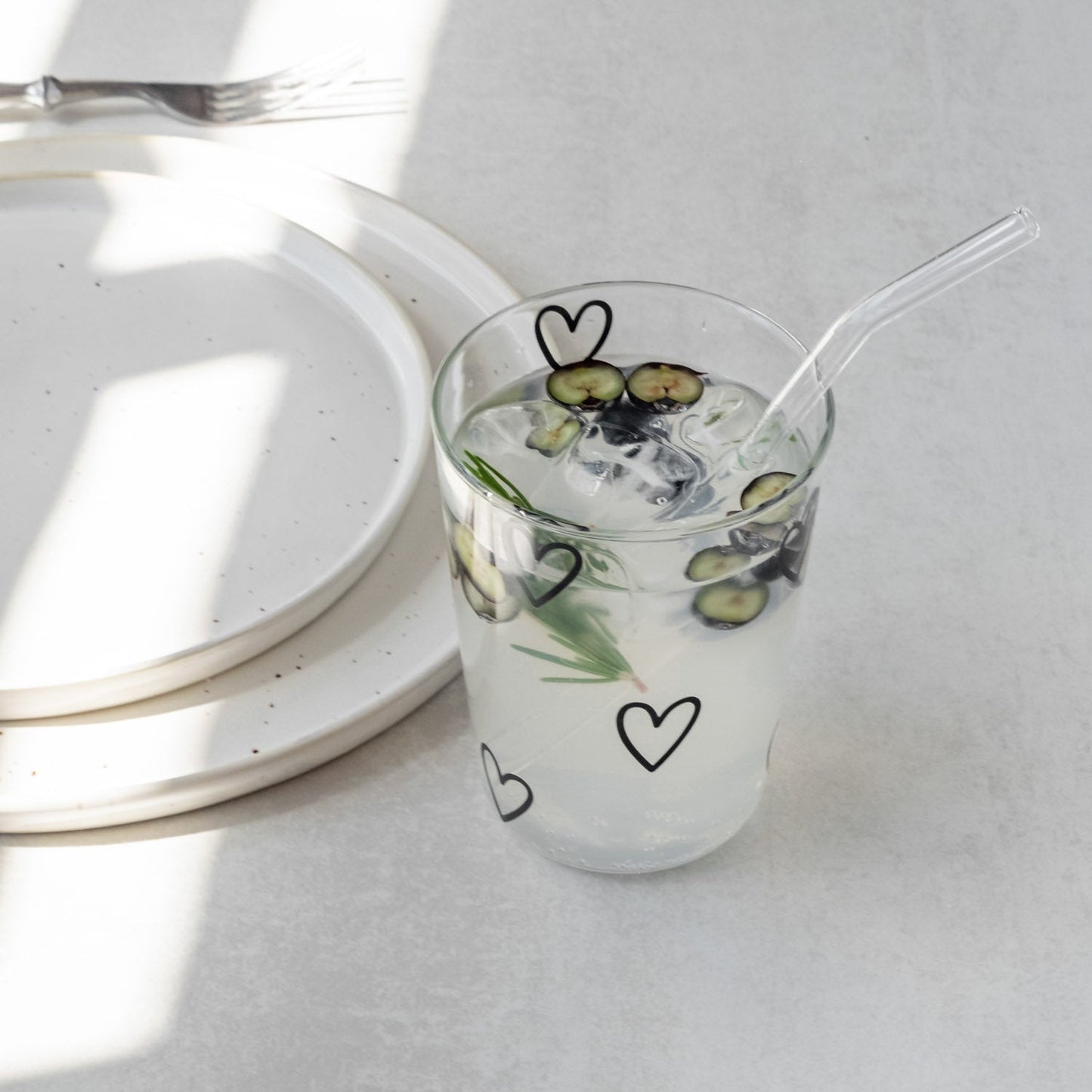 Rynx | Drinking Glass Hearts Black