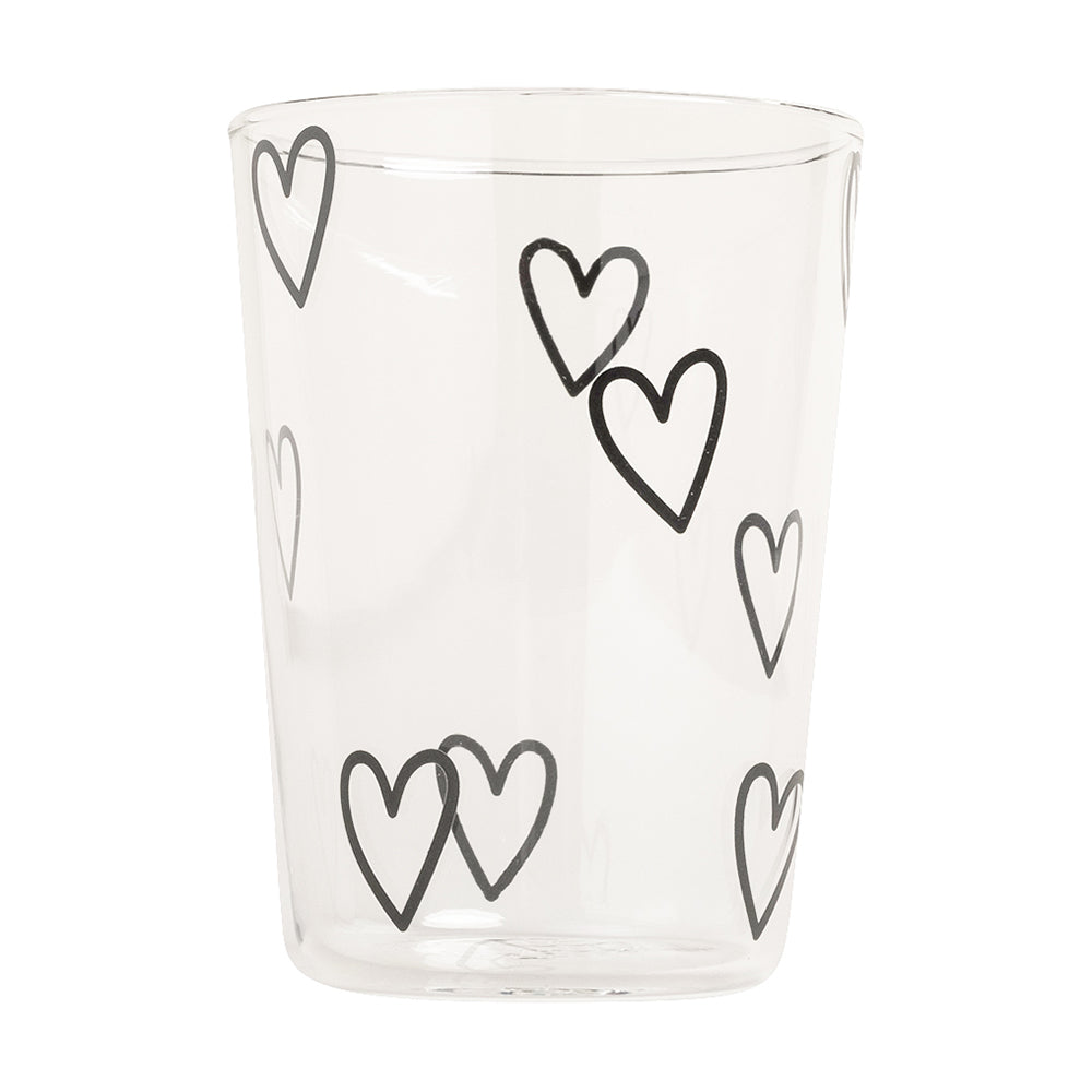 Rynx | Drinking Glass Hearts Black