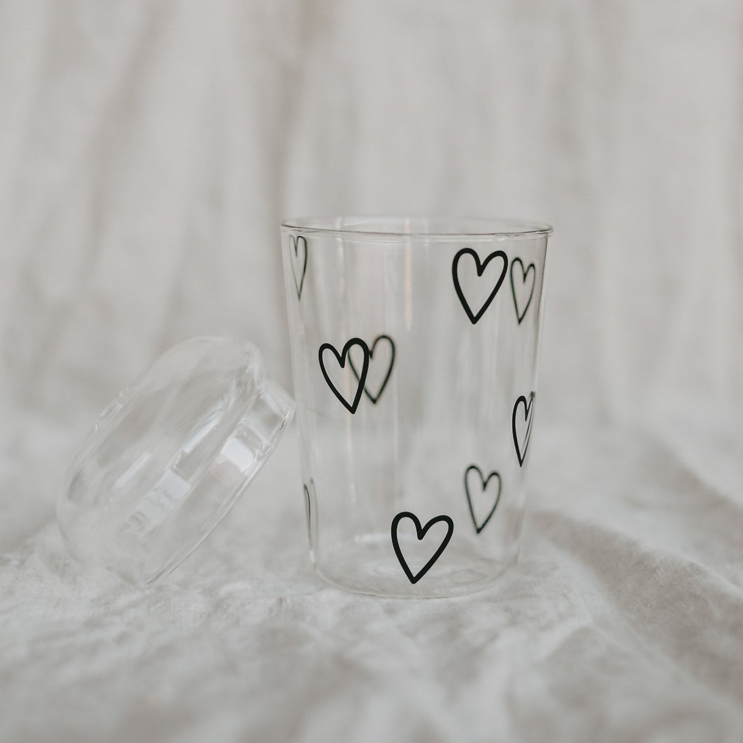 Rynx | Drinking Glass Hearts Black