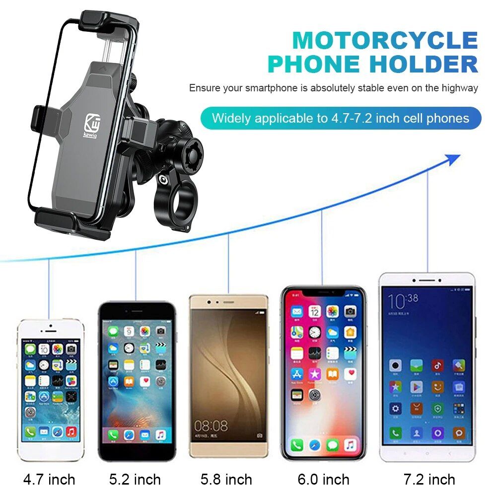 Rynx | 360° Rotation Shockproof Bicycle & Motorcycle Phone Holder for 4.7-7.2 Inch Devices