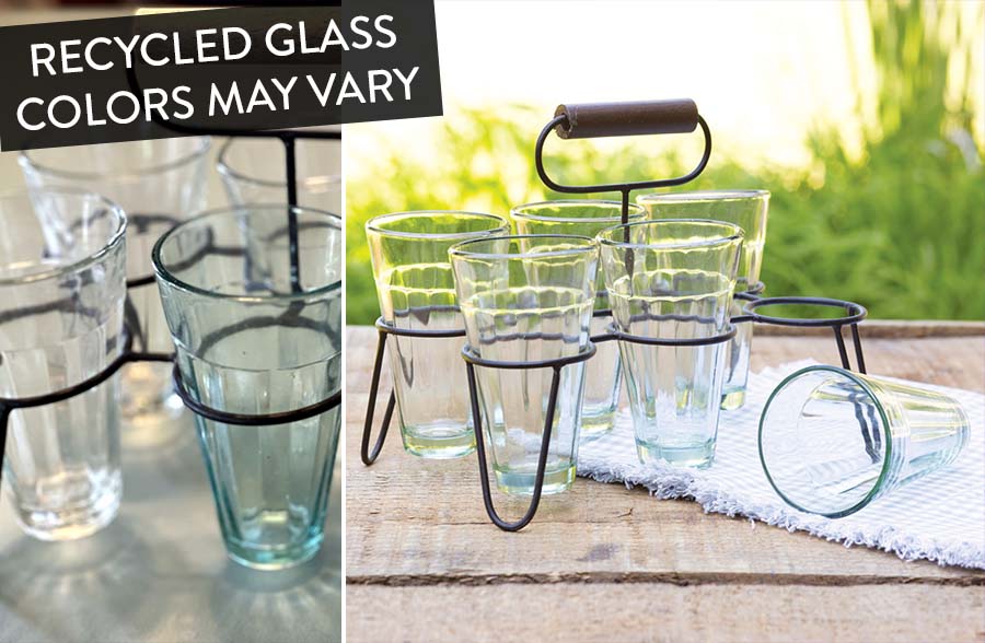 Rynx | Rustic parfait caddy with glasses