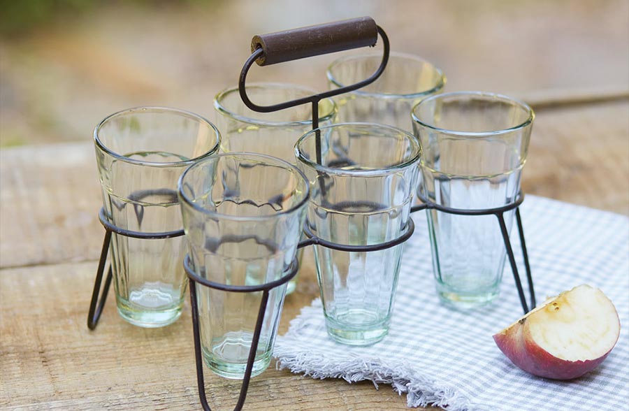 Rynx | Rustic parfait caddy with glasses