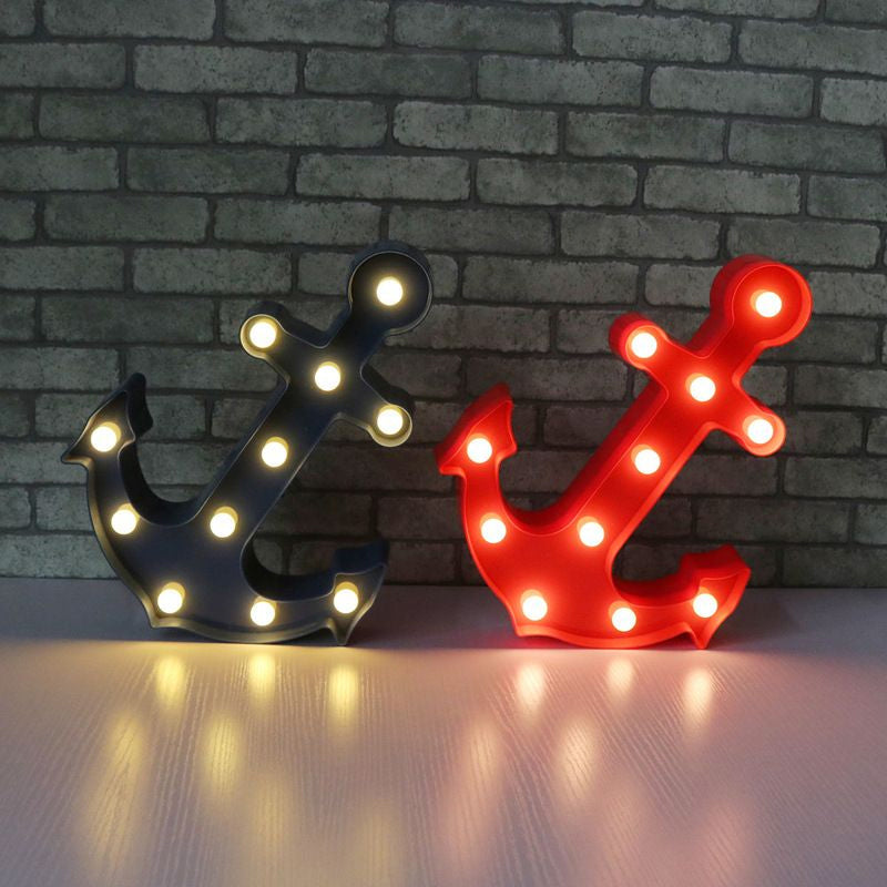 Rynx | Plastic anchor-shaped battery wall lamp decorative LED night light ideas for the children's room