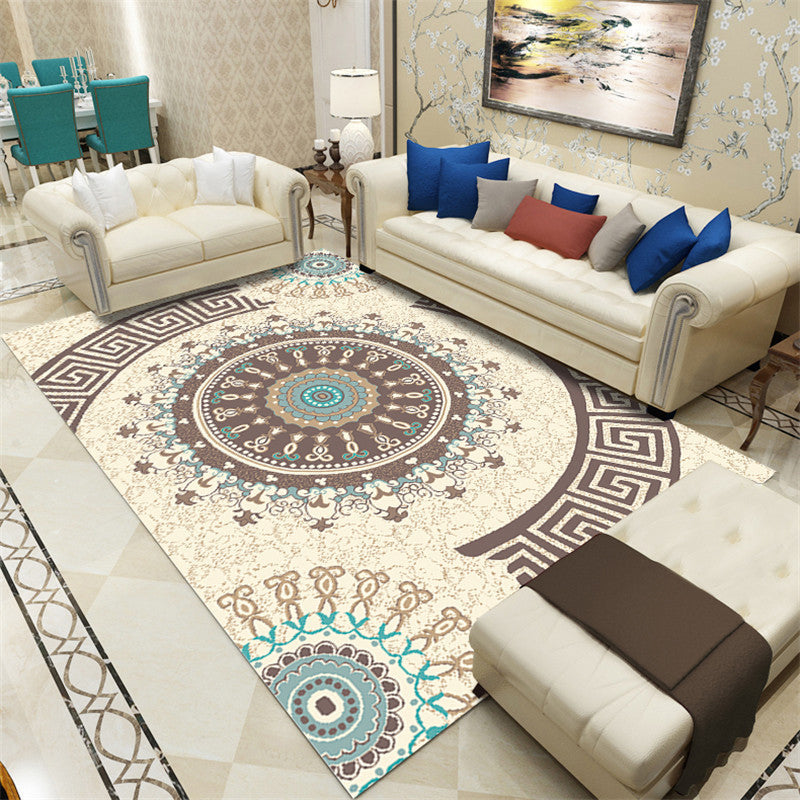 Rynx | Modern Botanical Rug Multi-Color Polypropylene Area Carpet Stain Resistant Anti-Slip Pet Friendly Rug for Room