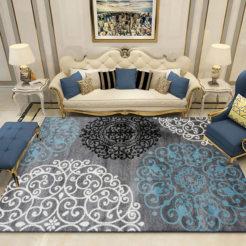 Rynx | Modern Botanical Rug Multi-Color Polypropylene Area Carpet Stain Resistant Anti-Slip Pet Friendly Rug for Room