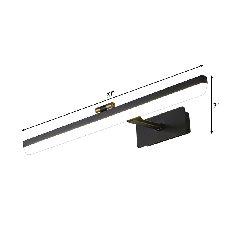 Rynx | Metal Black Wall Lamp Extended LED Traditional Wall Mounted Vanity Light, 17"/38"/22.5" Wide