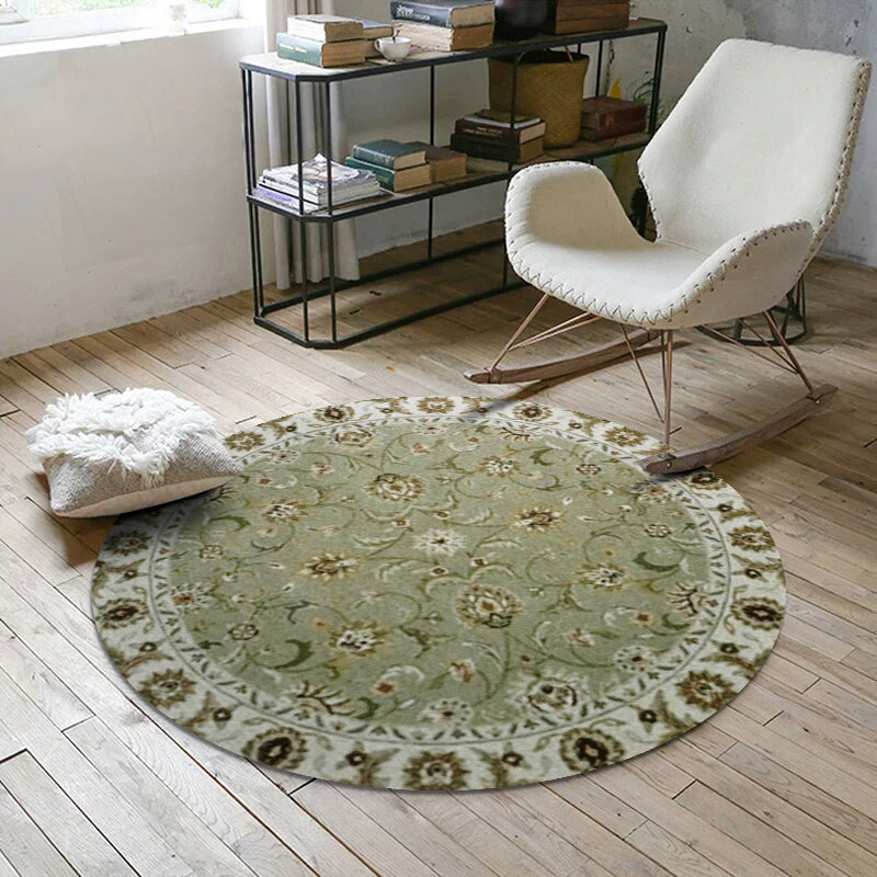 Rynx | Nostalgic multicolored Moroccan carpet polypropylene floral area rug washable non-slip back pet-friendly rug for home
