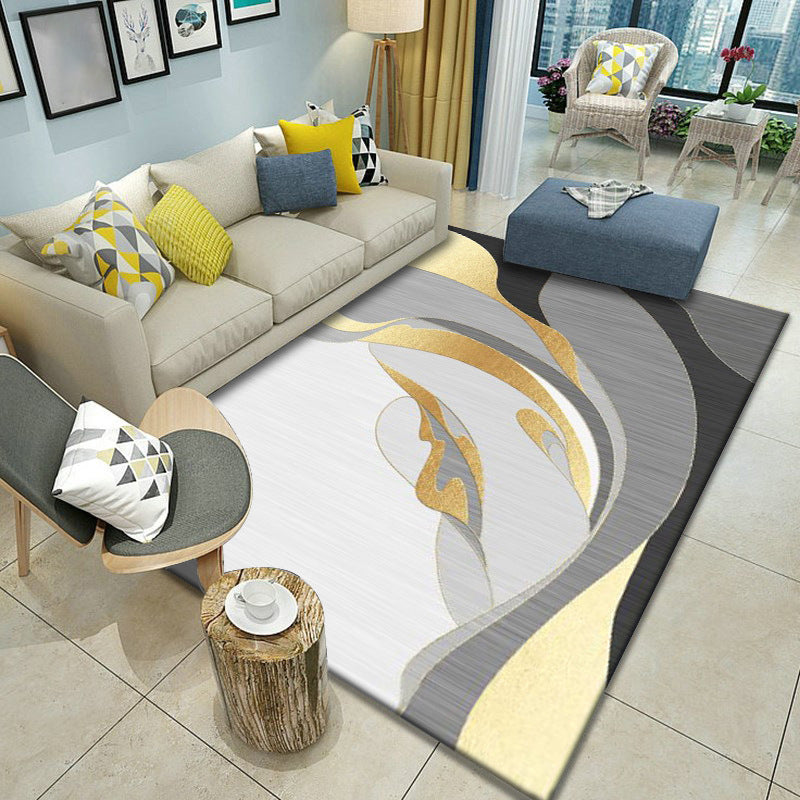 Rynx | Multicolor Home Decoration Rug Scandinavian Geometric Carpet Polyester Washable Anti-Slip Backing Stain Resistant Rug
