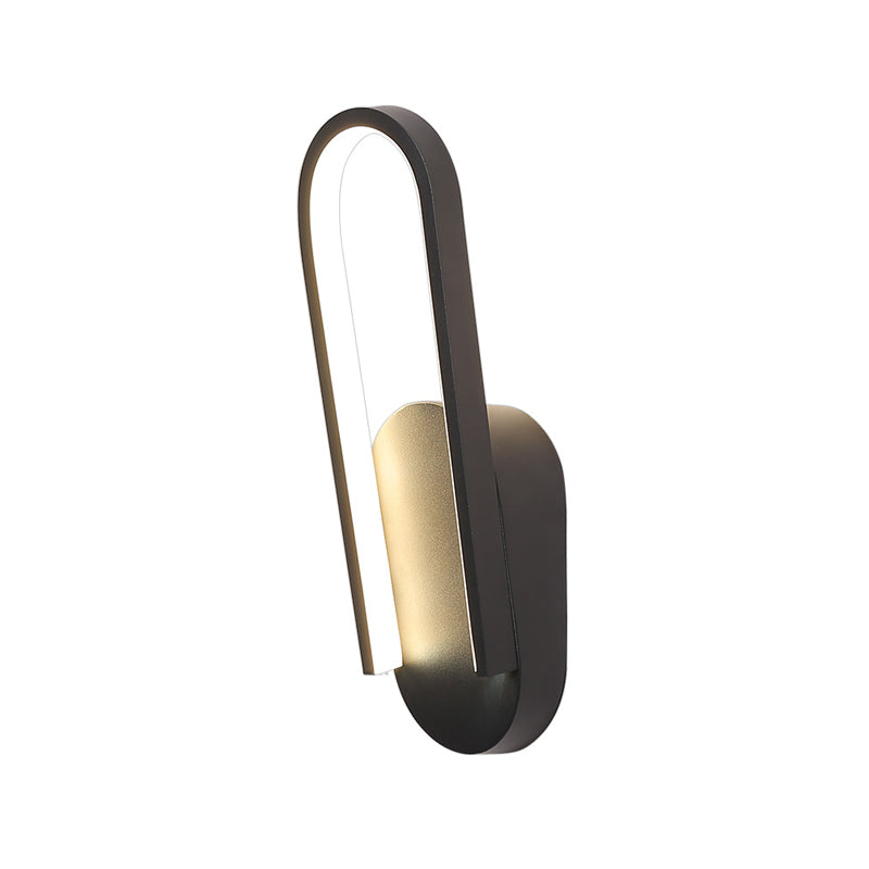 Rynx | Simple Wall Light Black/White Half Oval LED Wall Light with Acrylic Shade, Warm/White Light