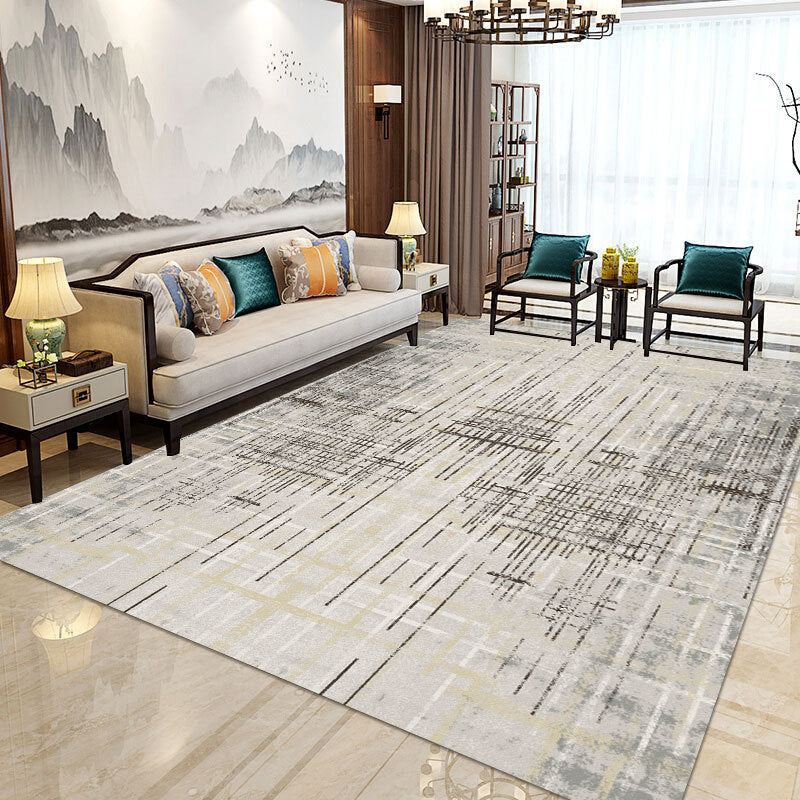 Rynx | Modern Home Decorative Rug Multi Colored Geometry Area Rug Polypropylene Washable Stain Resistant Non-Slip Backing Rug