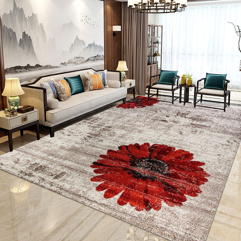 Rynx | Modern Home Decorative Rug Multi Colored Geometry Area Rug Polypropylene Washable Stain Resistant Non-Slip Backing Rug