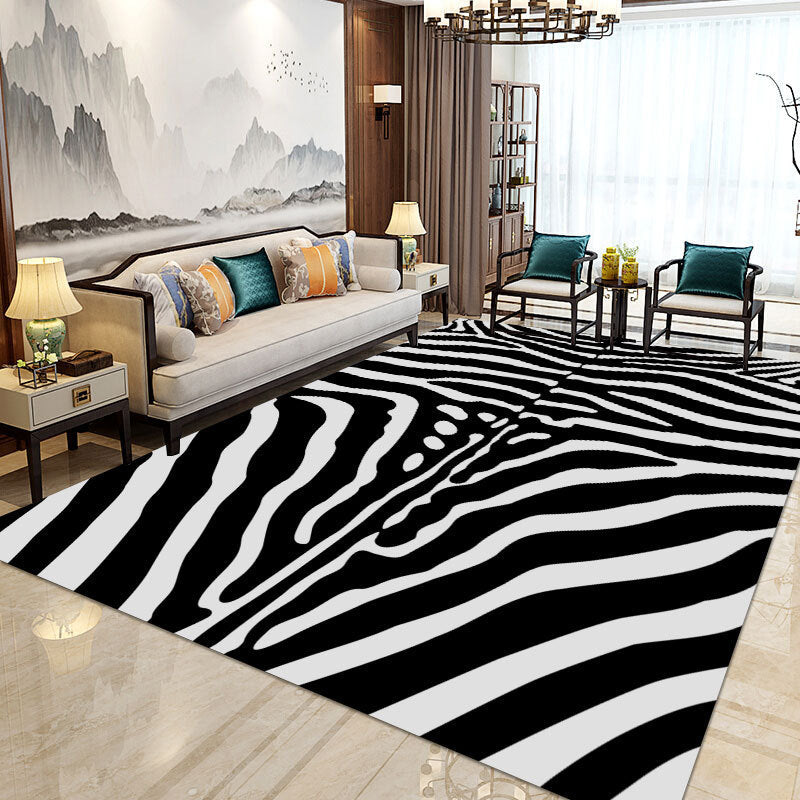 Rynx | Modern Home Decorative Rug Multi Colored Geometry Area Rug Polypropylene Washable Stain Resistant Non-Slip Backing Rug
