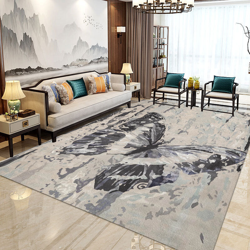 Rynx | Modern Home Decorative Rug Multi Colored Geometry Area Rug Polypropylene Washable Stain Resistant Non-Slip Backing Rug