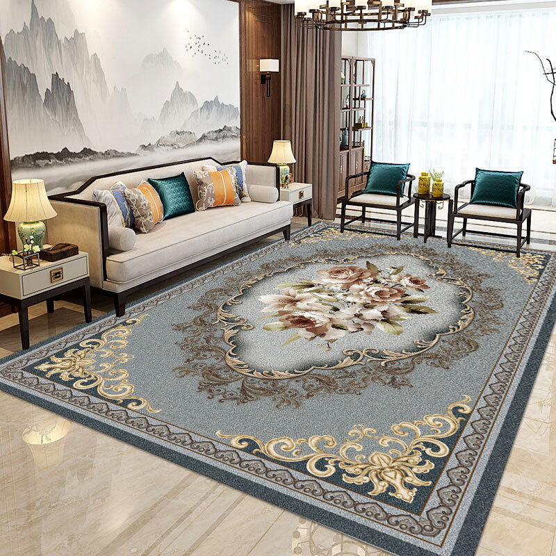 Rynx | Modern Home Decorative Rug Multi Colored Geometry Area Rug Polypropylene Washable Stain Resistant Non-Slip Backing Rug