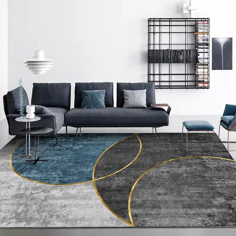 Rynx | Contemporary Lounge Rug Multicolor Heathered Geometric Rug Polypropylene Stain Resistant Machine Washable Anti-Slip Rug