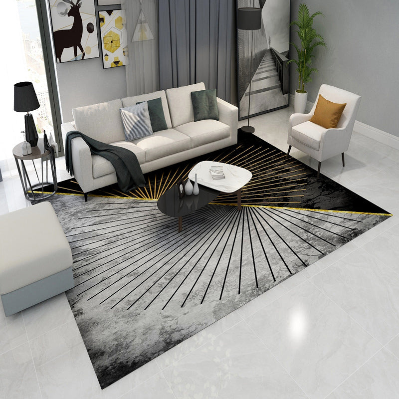 Rynx | Contemporary Lounge Rug Multicolor Heathered Geometric Rug Polypropylene Stain Resistant Machine Washable Anti-Slip Rug