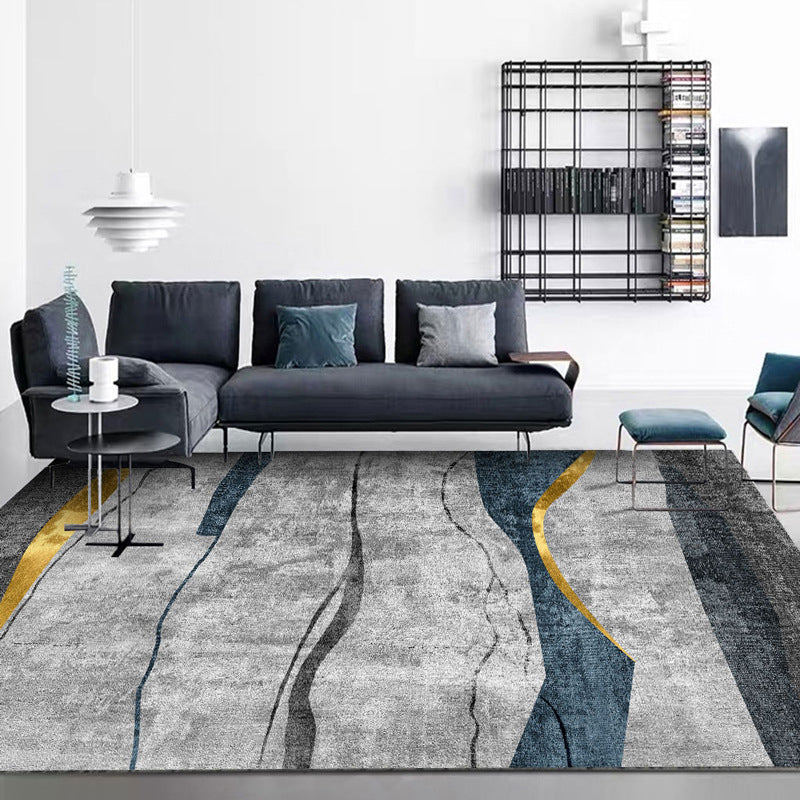 Rynx | Contemporary Lounge Rug Multicolor Heathered Geometric Rug Polypropylene Stain Resistant Machine Washable Anti-Slip Rug