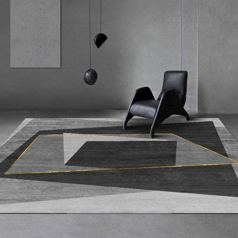 Rynx | Contemporary Lounge Rug Multicolor Heathered Geometric Rug Polypropylene Stain Resistant Machine Washable Anti-Slip Rug