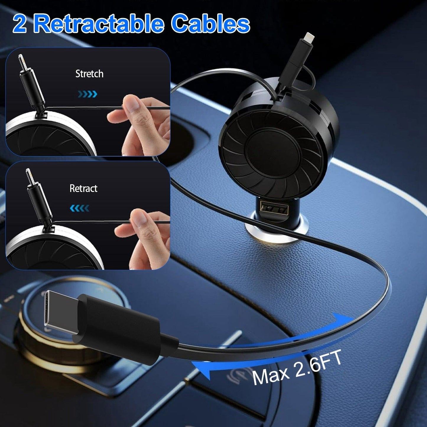 Rynx | 21W 3-in-1 Retractable Image Phone Charger