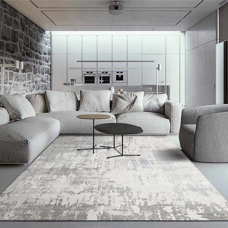 Rynx | Multicolored modern rug made of cotton blend with abstract print, Non-slip backing, machine washable indoor rug for the home