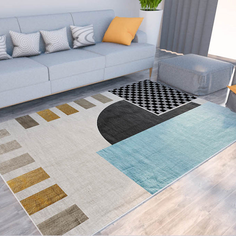 Rynx | Morandi color color block carpet polypropylene southwest carpet stain resistant non-slip bottom rug for room
