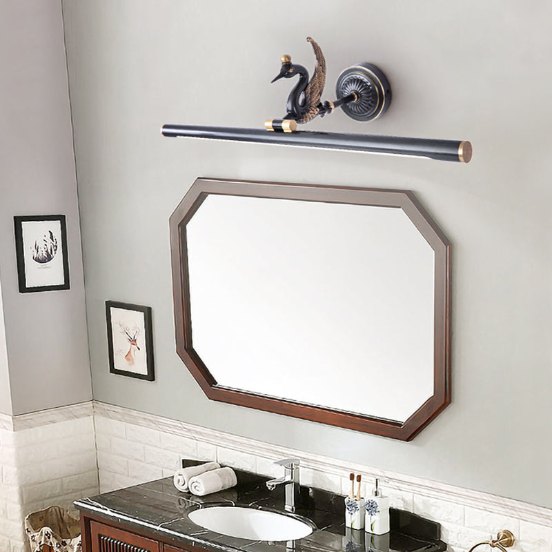 Rynx | Traditional linear wall lamp metal LED 14"/18"/23" wide brass/black bathroom sink lighting