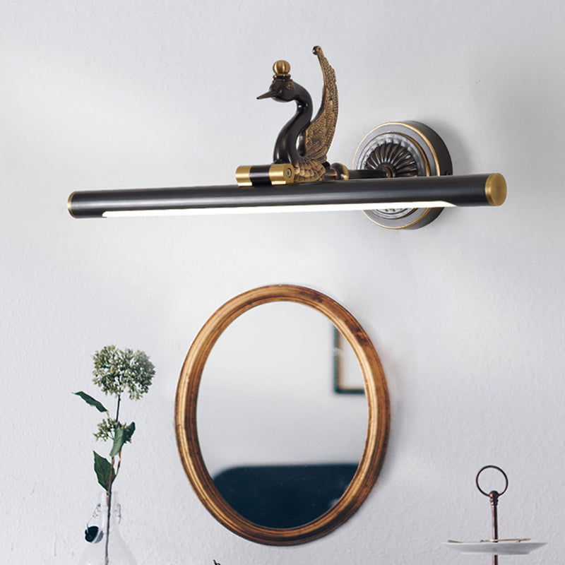 Rynx | Traditional linear wall lamp metal LED 14"/18"/23" wide brass/black bathroom sink lighting