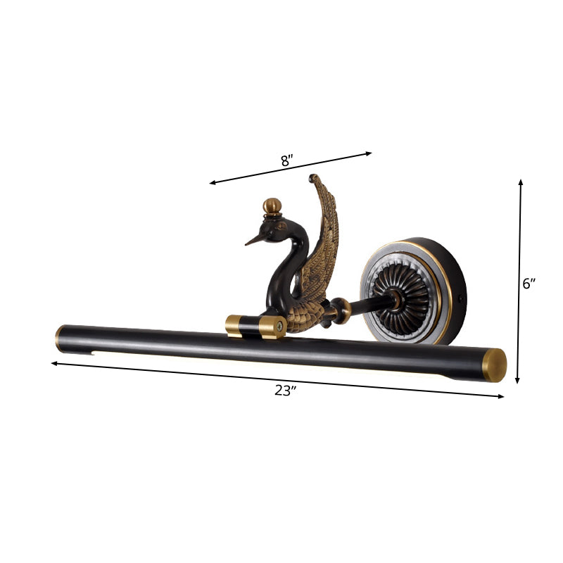 Rynx | Traditional linear wall lamp metal LED 14"/18"/23" wide brass/black bathroom sink lighting