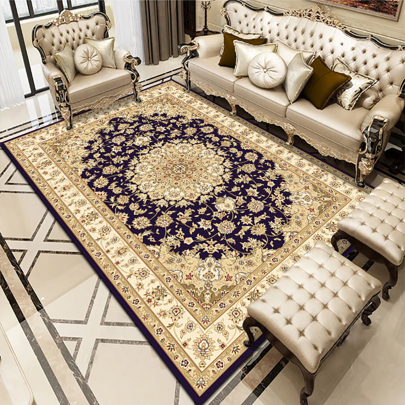 Rynx | Multicolored living room carpet American floral design carpet synthetic easy-care non-slip carpet
