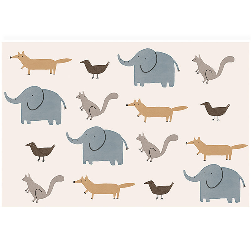 Rynx | Lovelij Kids Room Rug Multi Color Cartoon Pattern Rug Polyester Non-Slip Stain Resistant Rug