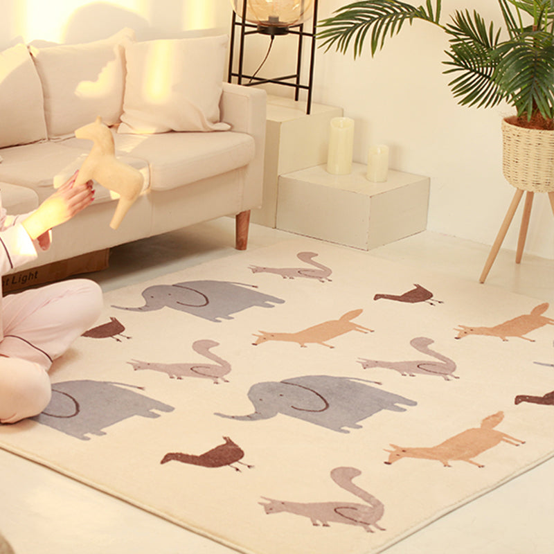 Rynx | Lovelij Kids Room Rug Multi Color Cartoon Pattern Rug Polyester Non-Slip Stain Resistant Rug