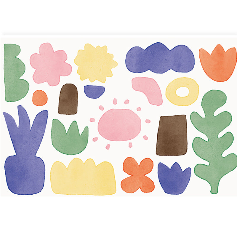 Rynx | Lovelij Kids Room Rug Multi Color Cartoon Pattern Rug Polyester Non-Slip Stain Resistant Rug