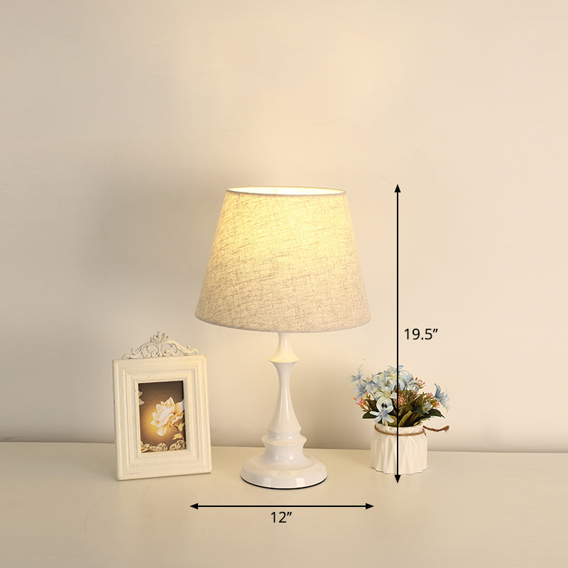 Rynx | LuxeBeam Iron Nightstand Lamp – Minimalist Table Lamp with Conical Fabric Shade