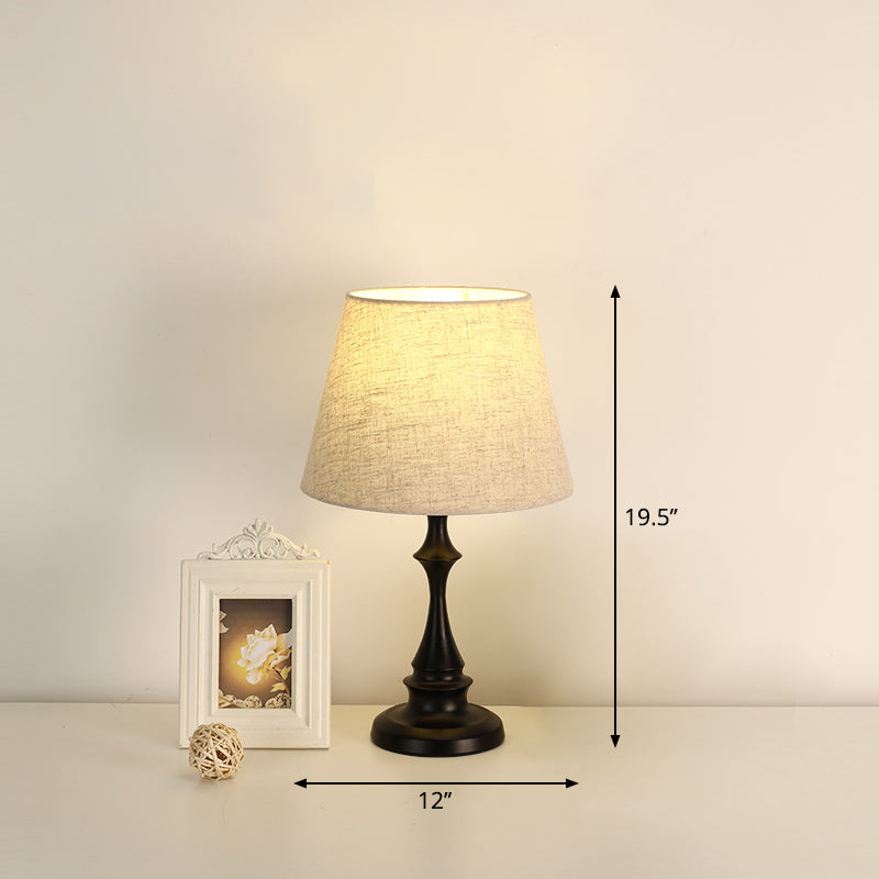 Rynx | LuxeBeam Iron Nightstand Lamp – Minimalist Table Lamp with Conical Fabric Shade