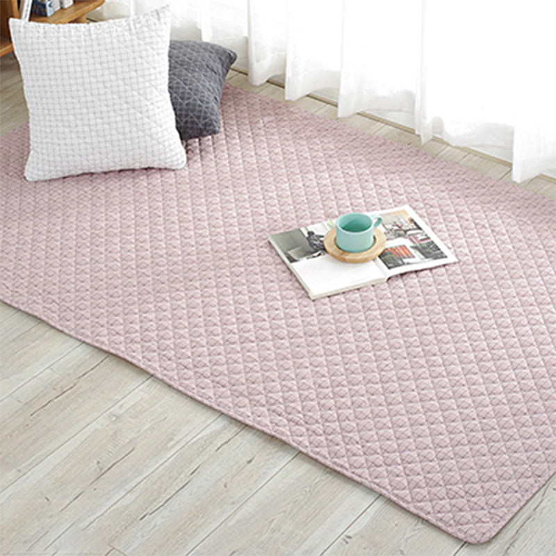 Rynx | Multi Color Simple Rug Cotton Striped Area Carpet Non-Slip Backing Machine Washable Rug for Bedroom